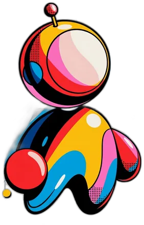 Ray, a colorful round robot character, waving hello