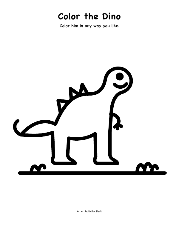 First page of Color the Dino