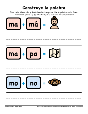 First page of Construye la palabra