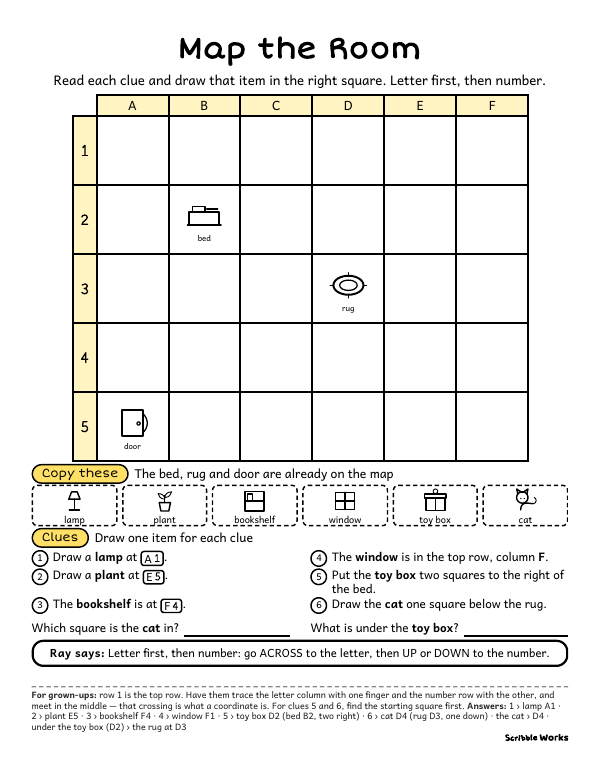 The printed page of Map the Room